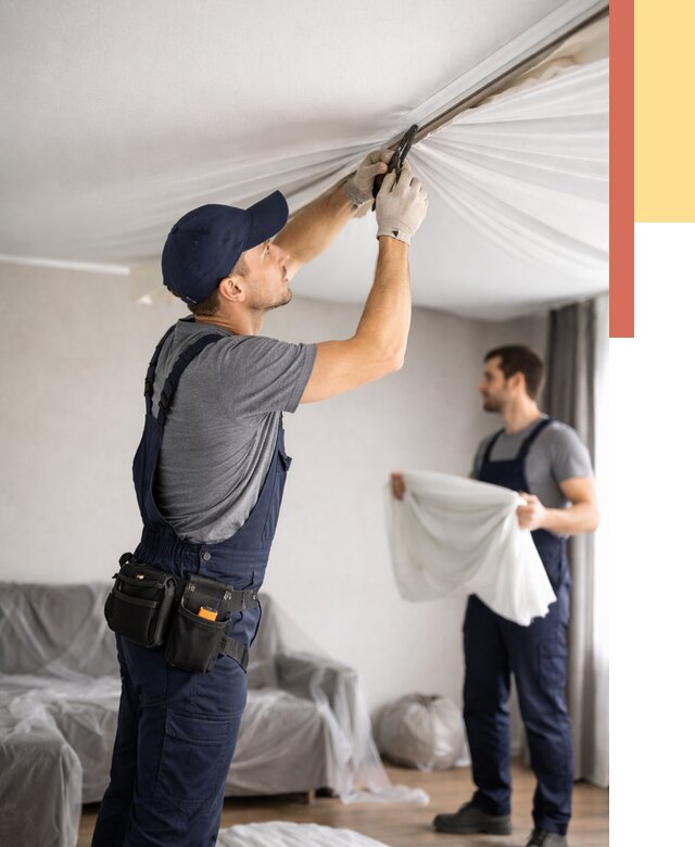 Демонтаж натяжного потолка в Воркуте от 4626 руб. — снятие и разбор под ключ | ОТДЕЛОЧНИК-Врк