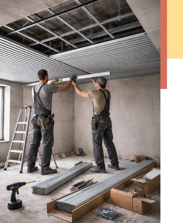 Монтаж реечного потолка в Воркуте от 4626 руб. под ключ | ОТДЕЛОЧНИК-Врк