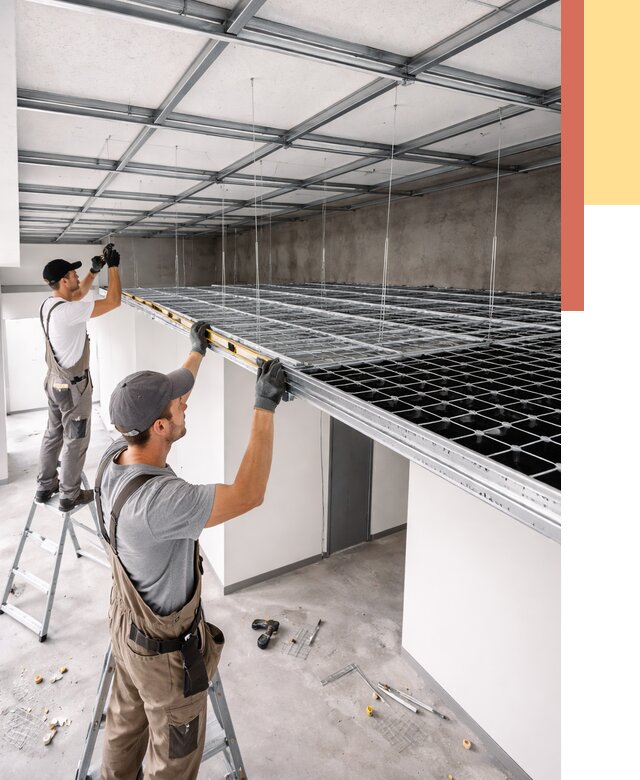 Монтаж потолка грильято в Воркуте от 463 руб./м² — быстрая сборка под ключ | ОТДЕЛОЧНИК-Врк