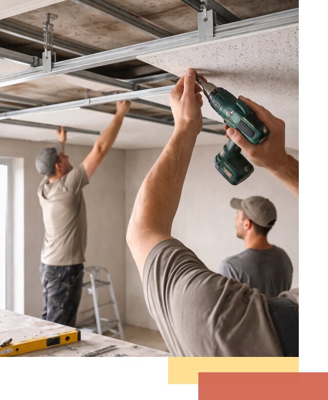 Монтаж акустического потолка в Воркуте под ключ