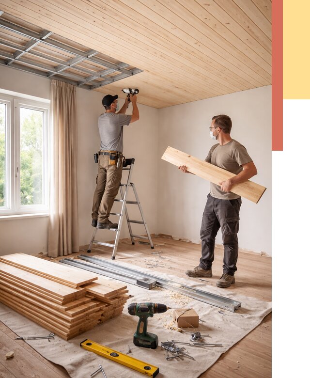 Монтаж потолка из вагонки в Воркуте от 6683 руб. | Быстро и недорого — ОТДЕЛОЧНИК-Врк