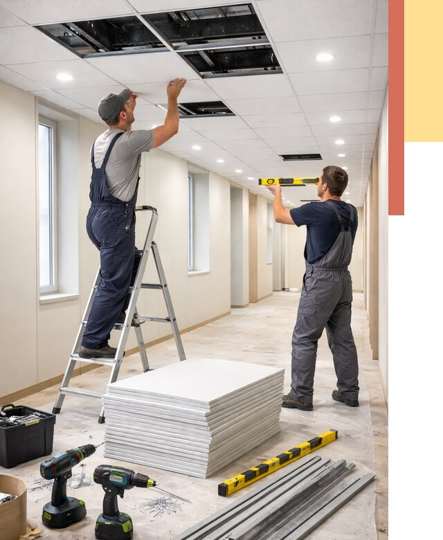 Ремонт потолка Армстронг в Воркуте от 4626 руб. — быстро и недорого | ОТДЕЛОЧНИК-Врк