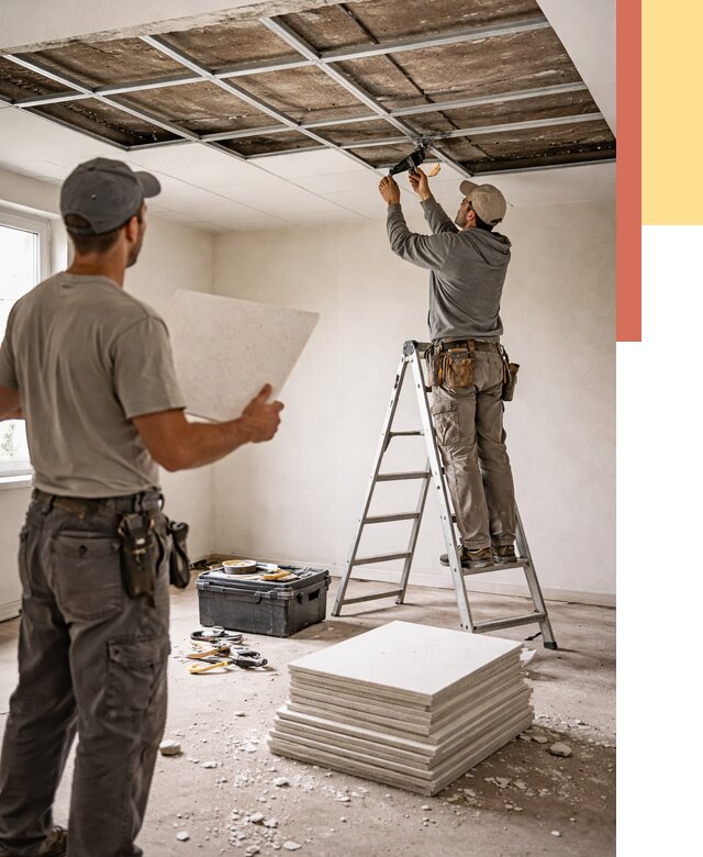Замена плит подвесного потолка в Воркуте от 1799 руб. быстро и недорого | ОТДЕЛОЧНИК-Врк