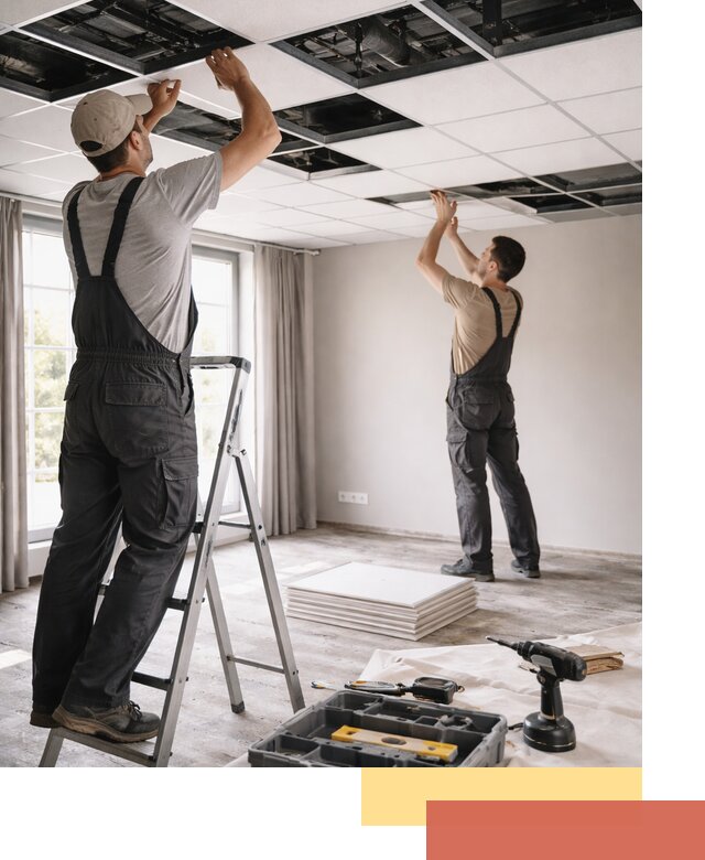 Замена плит подвесного потолка в Воркуте быстро и качественно