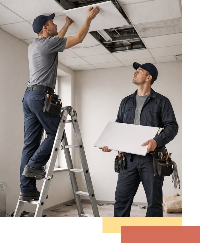 Обслуживание подвесного потолка в Воркуте — ремонт и чистка