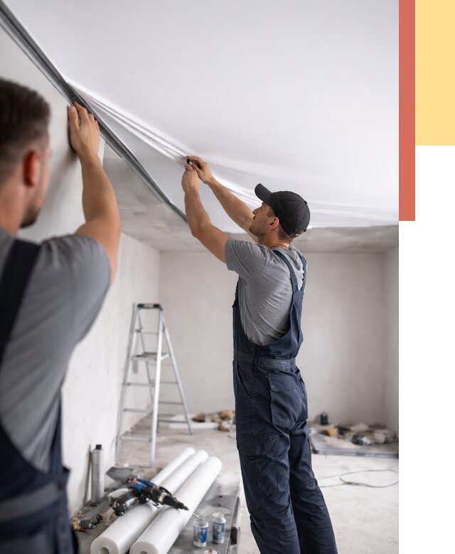 Монтаж матового натяжного потолка в Воркуте от 4626 руб./м² — быстро и недорого | ОТДЕЛОЧНИК-Врк