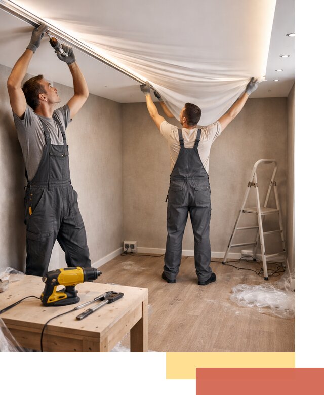 Монтаж натяжного потолка с подсветкой в Воркуте цена и сроки