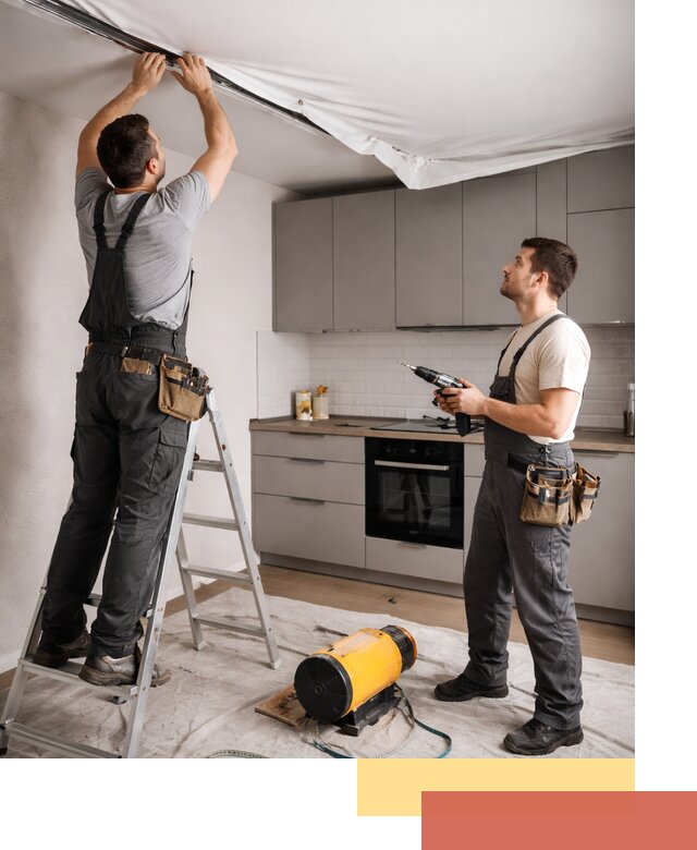 Монтаж натяжного потолка на кухне в Воркуте