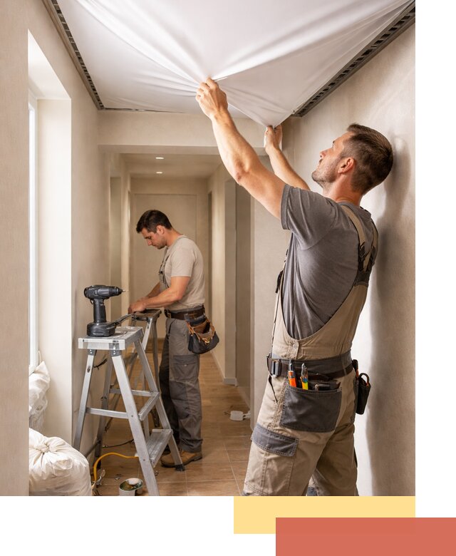 Монтаж натяжного потолка в прихожей в Воркуте