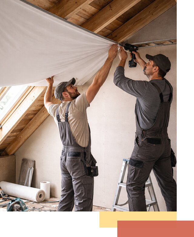 Монтаж натяжного потолка в мансарде в Воркуте