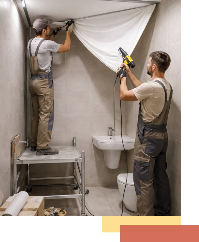 Монтаж натяжного потолка в санузле в Воркуте