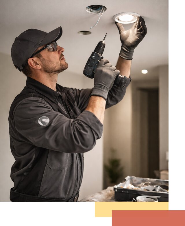 Установка точечных светильников в натяжной потолок в Воркуте