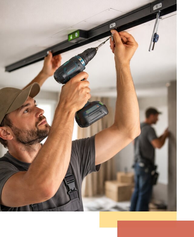 Установка трековых светильников в натяжной потолок в Воркуте