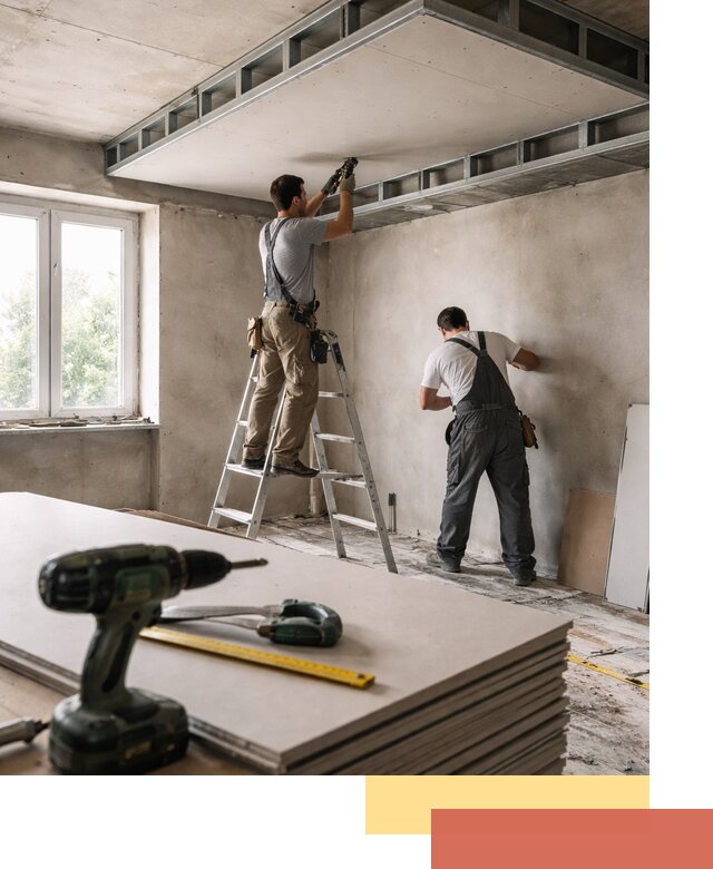 Двухуровневый потолок из гипсокартона в Воркуте