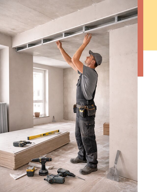 Потолок из гипсокартона с нишей в Воркуте от 1285 руб. под ключ | ОТДЕЛОЧНИК-Врк