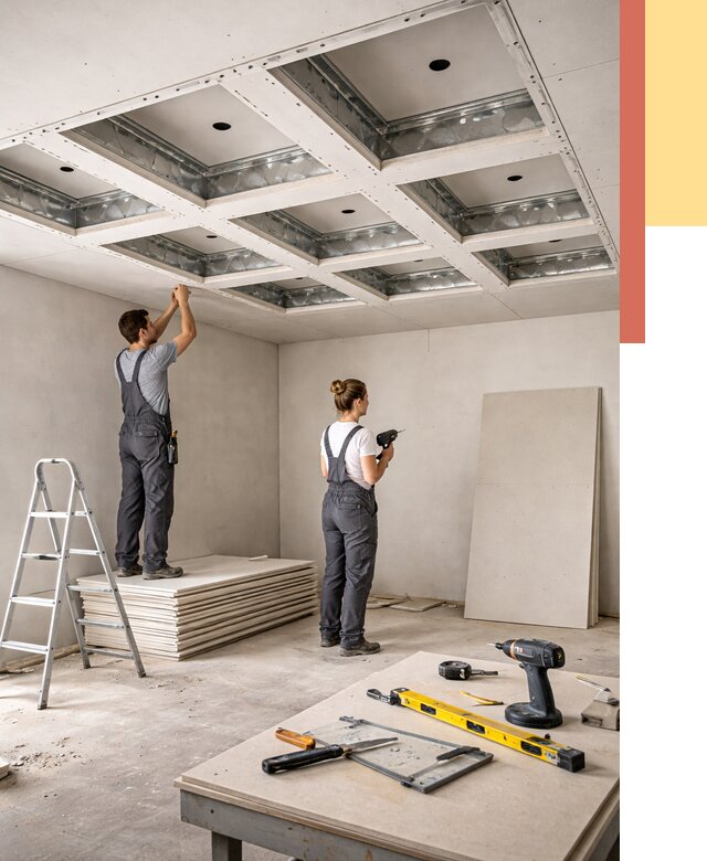 Кессонный потолок из гипсокартона в Воркуте от 1902 руб. — монтаж и под ключ | ОТДЕЛОЧНИК-Врк