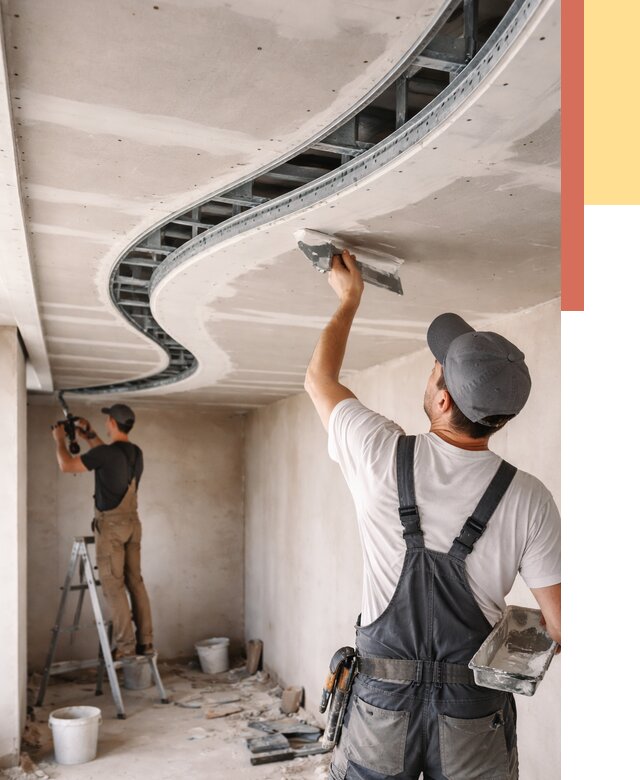 Криволинейный потолок из гипсокартона в Воркуте от 2159 руб./м2 | ОТДЕЛОЧНИК-Врк