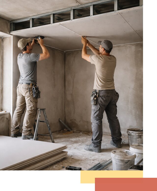 Короб из гипсокартона на потолке под ключ в Воркуте