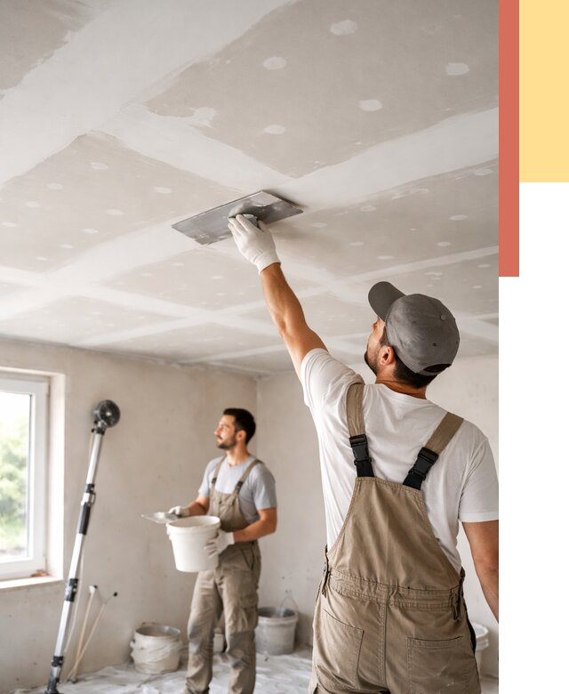 Шпаклевка потолка из гипсокартона в Воркуте от 3290 руб./м2 — услуги под ключ | ОТДЕЛОЧНИК-Врк