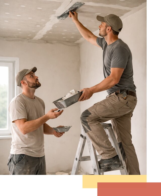 Шпаклевка потолка из гипсокартона в Воркуте качественно и быстро