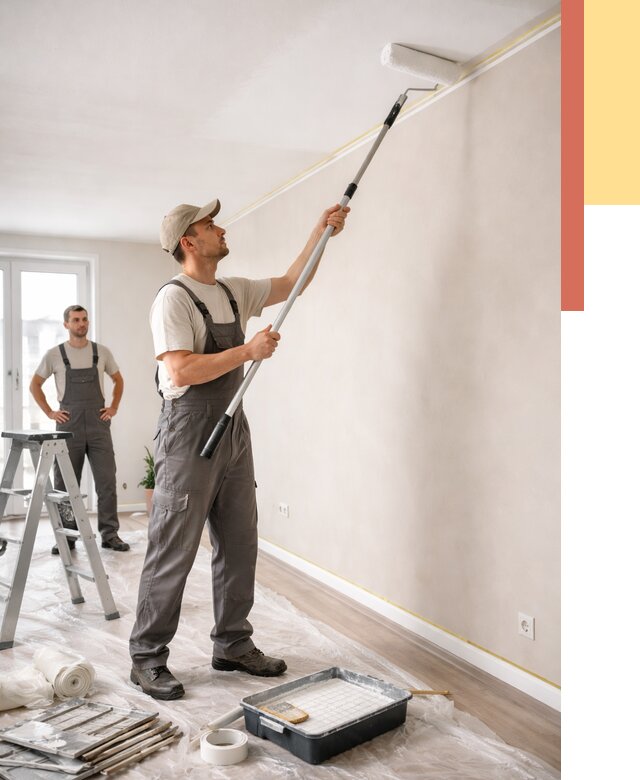 Покраска потолка из гипсокартона в Воркуте от 4626 руб./м2 — услуги под ключ | ОТДЕЛОЧНИК-Врк