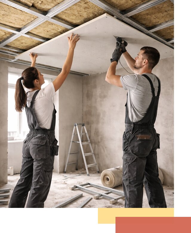 Звукоизоляция потолка из ГКЛ в Воркуте профессионально и надежно