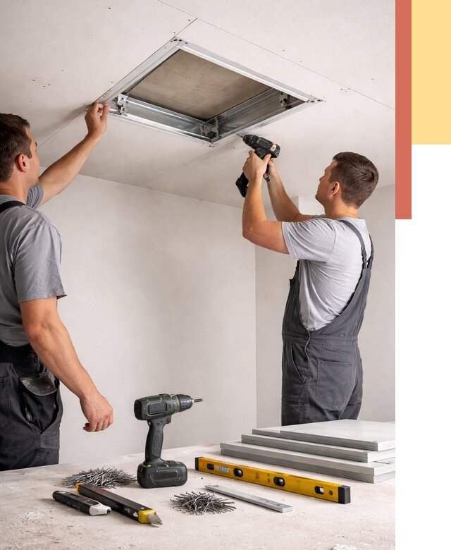 Установка люка в потолок ГКЛ в Воркуте от 2570 руб. под ключ | ОТДЕЛОЧНИК-Врк