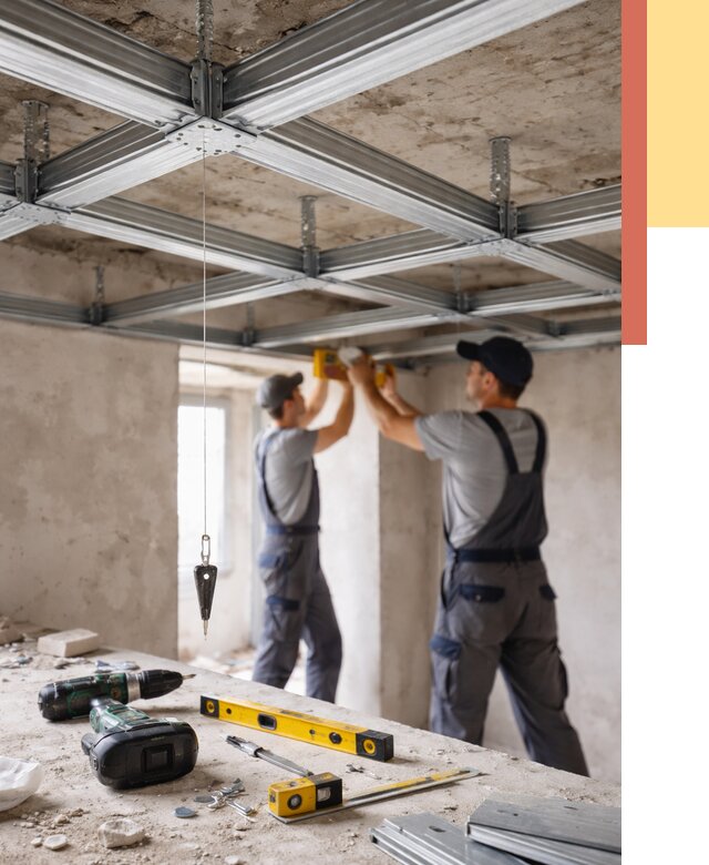 Монтаж каркаса потолка из профиля в Воркуте от 4626 руб. — услуги ОТДЕЛОЧНИК-Врк