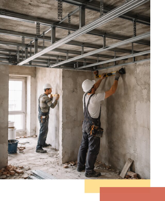 Монтаж каркаса потолка из профильного профиля в Воркуте