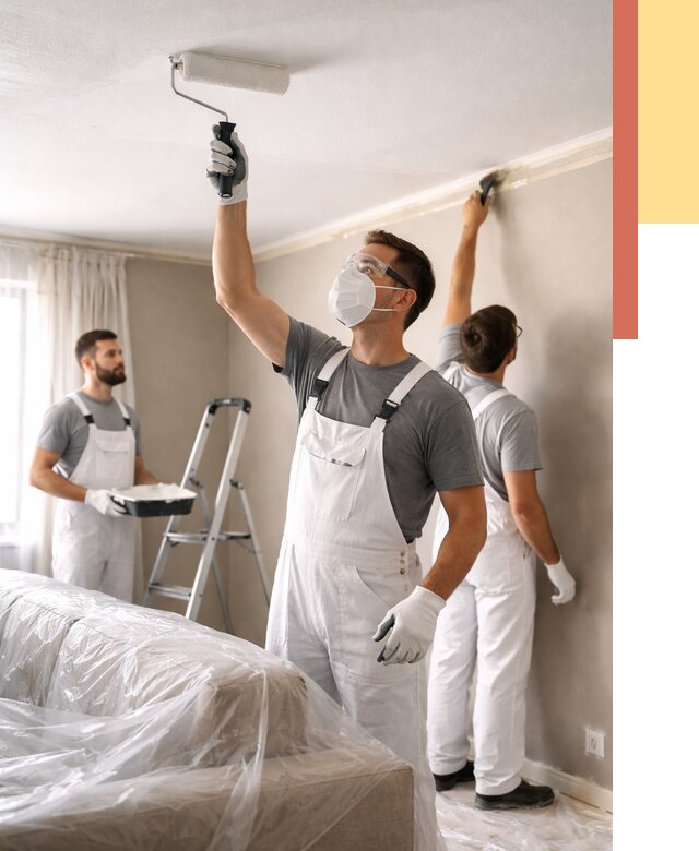 Покраска потолка водоэмельсионной краской в Воркуте от 2262 руб/м² — услуги под ключ | ОТДЕЛОЧНИК-Врк