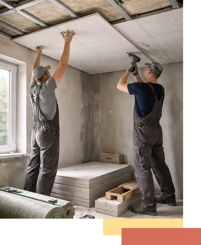 Шумоизоляция потолка панелями ЗИПС в Воркуте